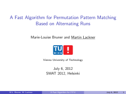 A Fast Algorithm for Permutation Pattern Matching