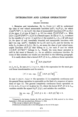 (1) Td, = f KiP, Q)(t>iP)dP - American Mathematical Society