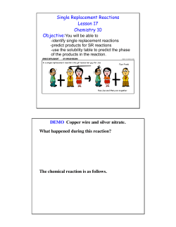 Single Replacement Reactions Lesson 17 Chemistry 10 DEMO
