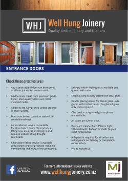 Brochure - Well Hung Joinery