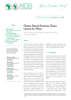 Chinese Special Economic Zones: Lessons for Africa