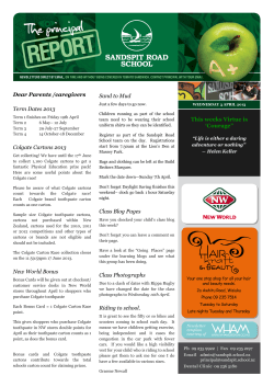Dear Parents /caregivers Term Dates 2013 Colgate Cartons 2013