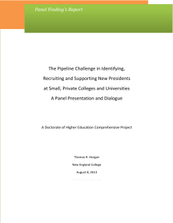 College President Pipeline Challenge Panel Findings