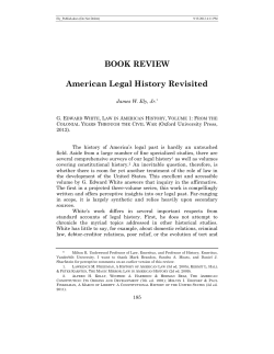 BOOK REVIEW American Legal History Revisited