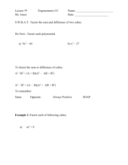 Factor the sum - White Plains Public Schools