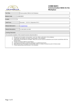 moduleCommunication Skills for the Workplace