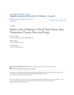 Metric Units of Measure - Part II Fluid Volume, Mass, Temperature