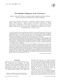 The Metabolic Productivity of the Cell Factory
