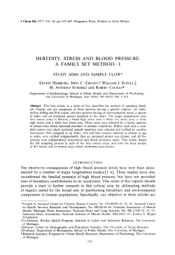 heredity, stress and blood pressure, a family set method-i