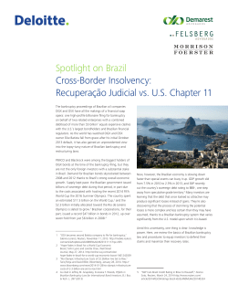 Spotlight on Brazil Cross-Border Insolvency: Recupera&ccedil;&atilde;o