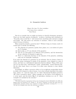 11. Geometric Lattices Many`s the time I`ve been mistaken And many