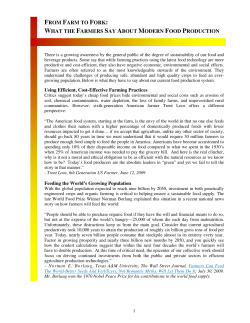 from farm to fork: what the farmers say about modern food production