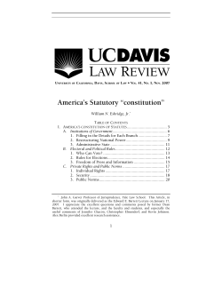America`s Statutory &ldquo;constitution&rdquo;