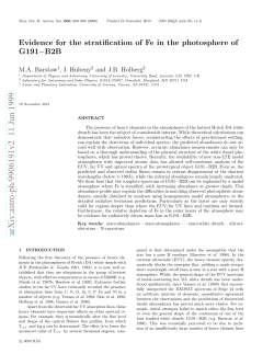 Evidence for the stratification of Fe in the photosphere of G191-B2B