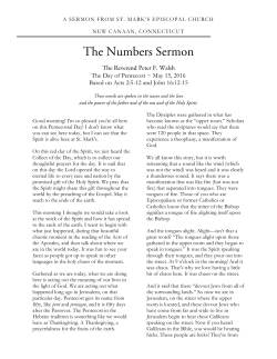 The Day of Pentecost - St. Mark`s Episcopal Church, New Canaan, CT