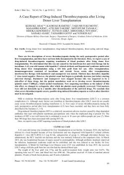 A Case Report of Drug-Induced Thrombocytopenia after Living