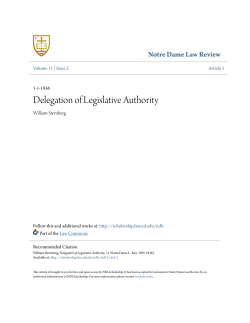 Delegation of Legislative Authority