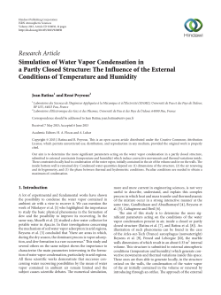 Simulation of Water Vapor Condensation in a Partly Closed