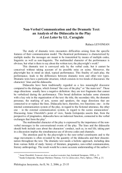 Non-Verbal Communication and the Dramatic Text
