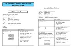 The Language of Maths in Scoil Lios Teilic A Guide for Parents