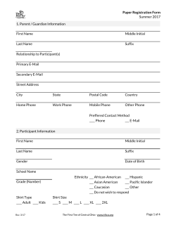 a paper registration form - The First Tee of Central Ohio