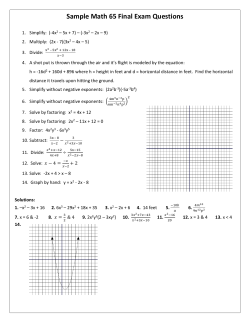 Math 65 Exam - Rogue Community College