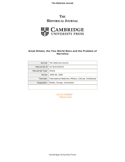 Great Britain, the Two World Wars and the Problem of Narrative