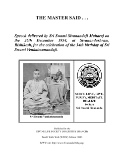 The Master Said - The Divine Life Society