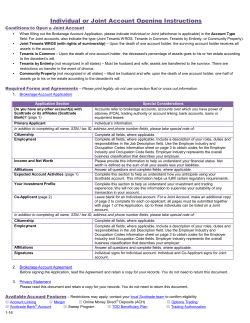 Individual or Joint Account Opening Instructions