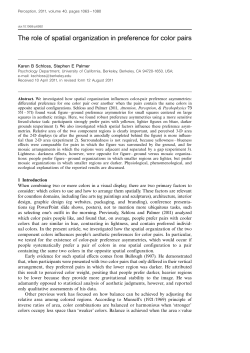 The role of spatial organization in preference for color pairs