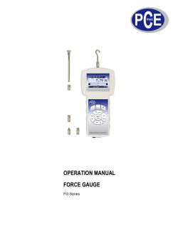 OPERATION MANUAL FORCE GAUGE