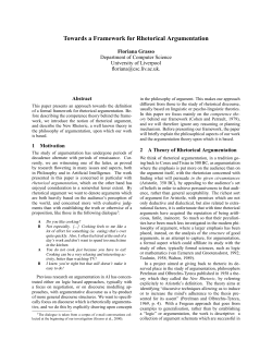 Towards a Framework for Rhetorical Argumentation