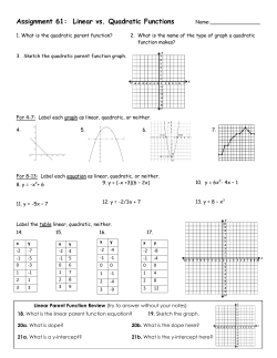 Assignment 61: Linear vs. Quadratic Functions