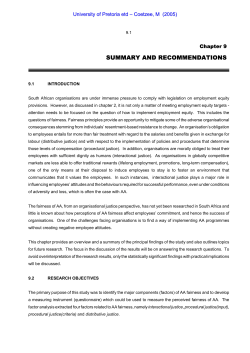 summary and recommendations