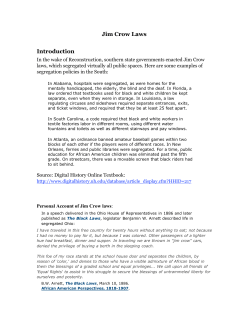 Jim Crow Laws Introduction