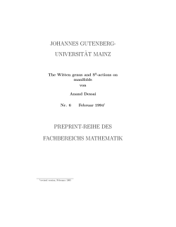 johannes gutenberg- universit&uml;at mainz preprint-reihe des