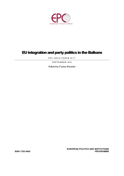 EU integration and party politics in the Balkans