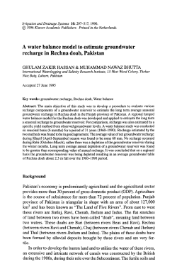 A water balance model to estimate groundwater recharge in Rechna
