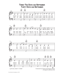 Three Ten:Thirty Days has September &copy;2013