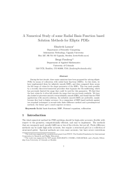 A Numerical Study of some Radial Basis Function based Solution