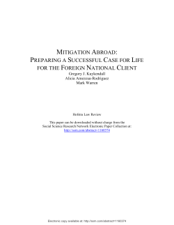 MITIGATION ABROAD: PREPARING A SUCCESSFUL CASE FOR