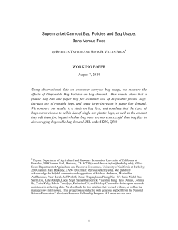 Supermarket Carryout Bag Policies and Bag Usage: Bans Versus