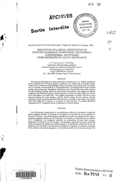 Prediction of larval infestation in pasture grasses by Spodoptera
