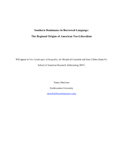 Southern Dominance in Borrowed Language: The