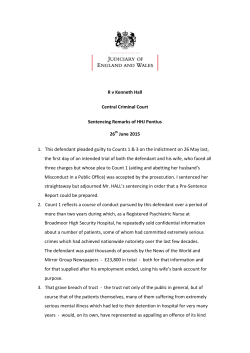 Sentencing Remarks of HHJ Pontius: R -v
