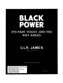 CLR James, `Black Power its past, today and the