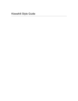 Kiswahili Style Guide - Center