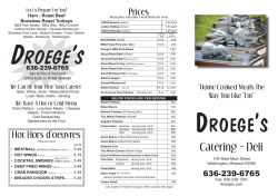 Catering Menu - Droege`s Catering