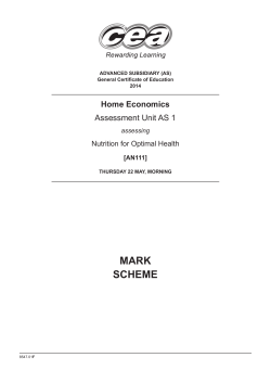 AS 1, Nutrition for Optimal Health