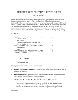 Directions for Preparing Better Papers